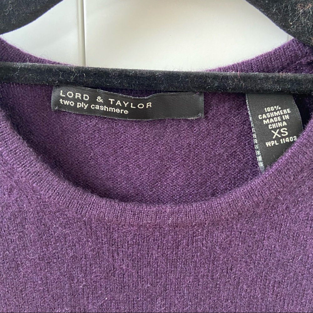NWT Lord & Taylor Purple Cashmere Tank - Picture 4 of 6